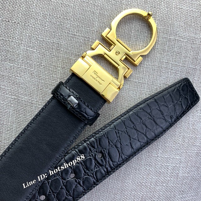 菲拉格慕專櫃款男士皮帶 Ferragamo雙面牛皮紋理腰帶  jjp2812